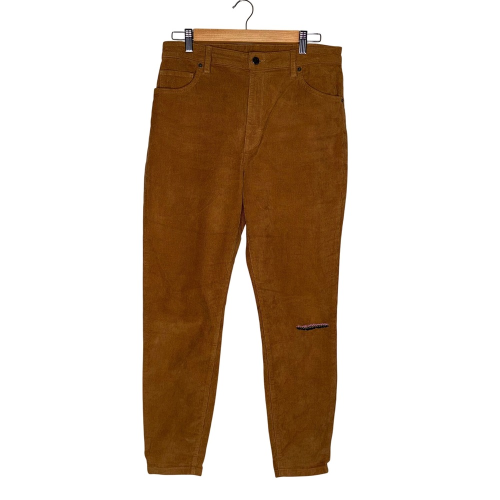Patagonia Corduroy Pants Womens‎ 31 Brown Embroidered Repair Slim Fit Gorpcore